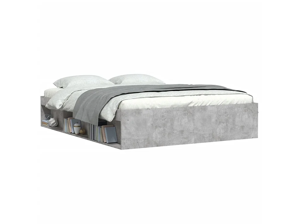 Lit-150x200 cm gris béton très grand EGGB42416