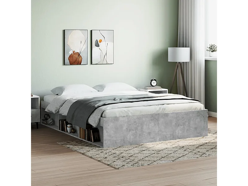 Cama 150x200 cm gris hormigón ES89708