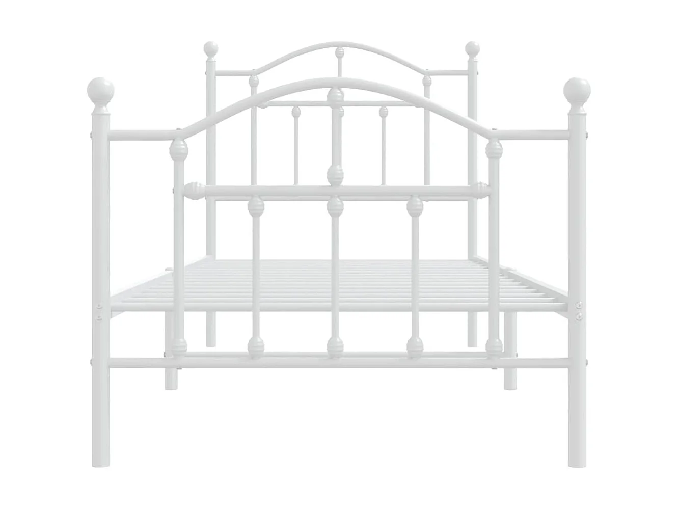 Cama com cabeceira e pés 90x190 cm metal branco PT990093