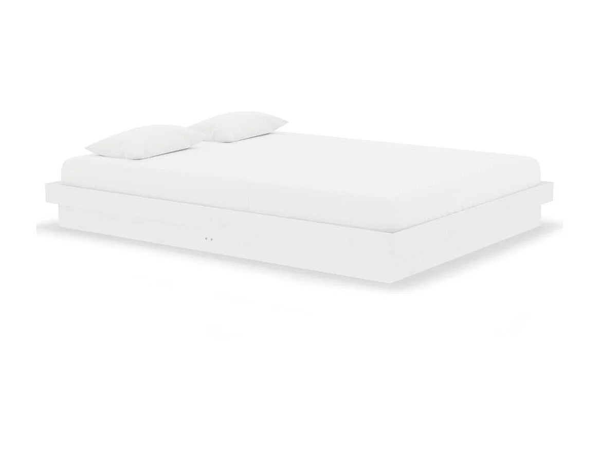 Lit-135x190 cm Blanc Bois massif Double EGGB27499