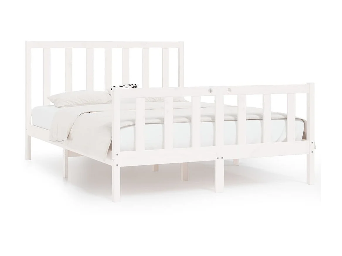 Lit-140x190 cm Blanc Bois massif EGGB61425