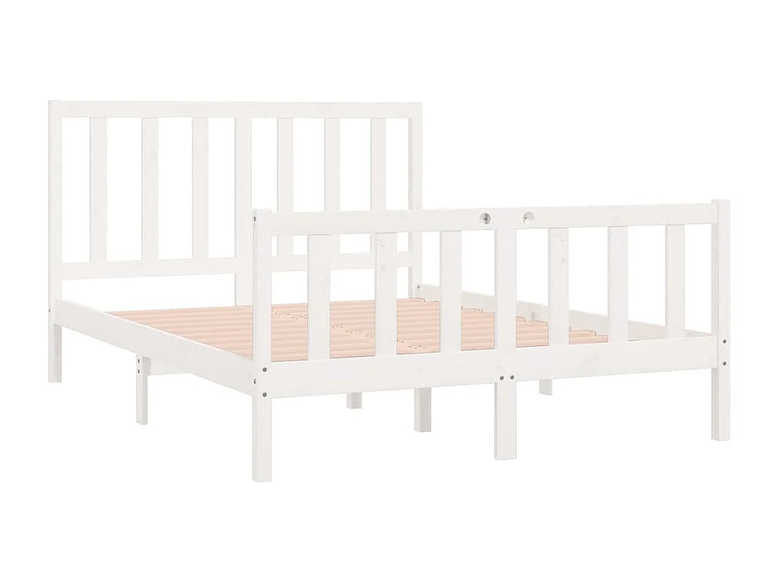 Lit-140x190 cm Blanc Bois massif EGGB61425