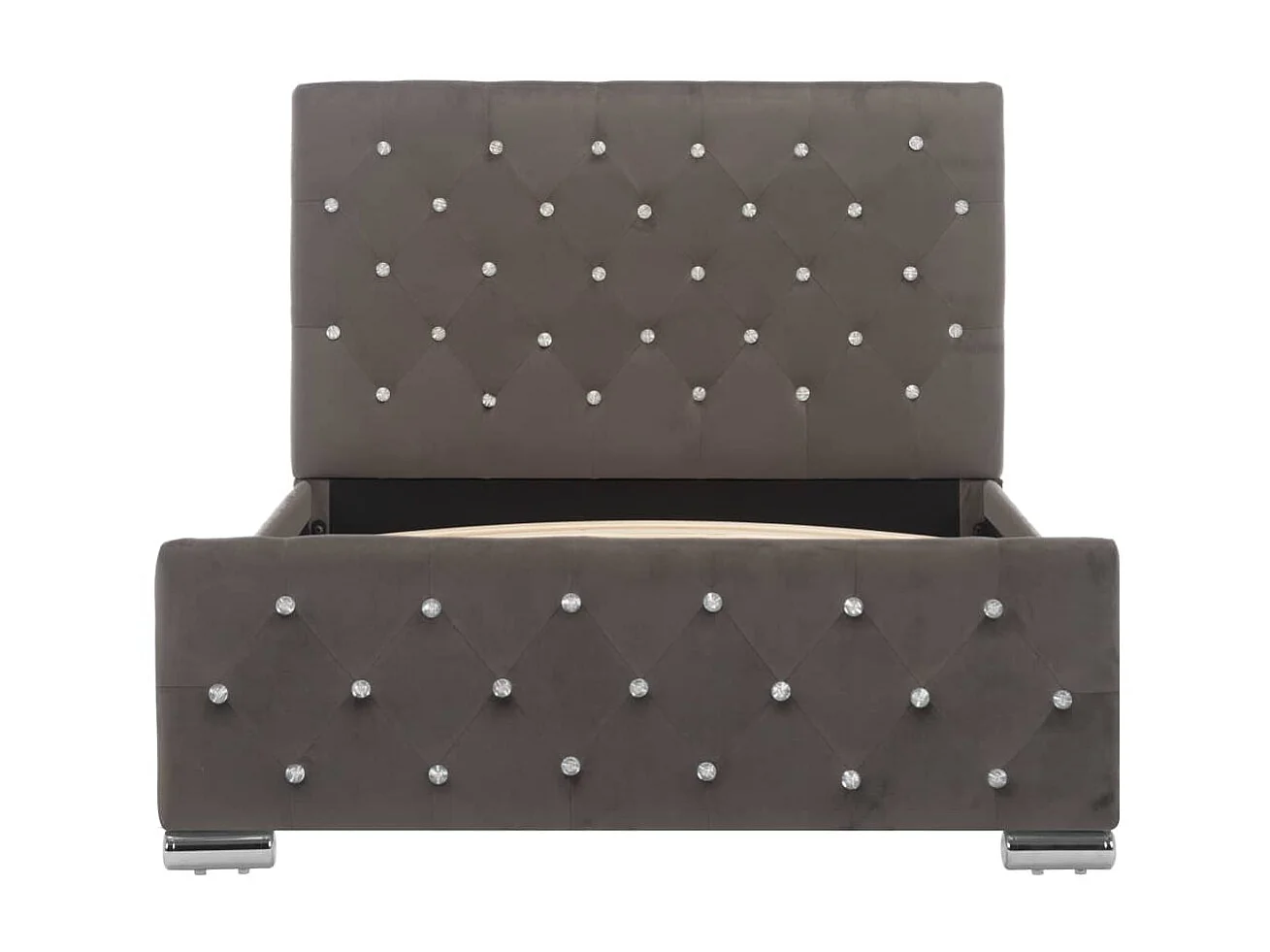 Cama 100x200 cm veludo cinzento PT402420