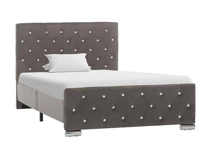 Cama 100x200 cm veludo cinzento PT402420