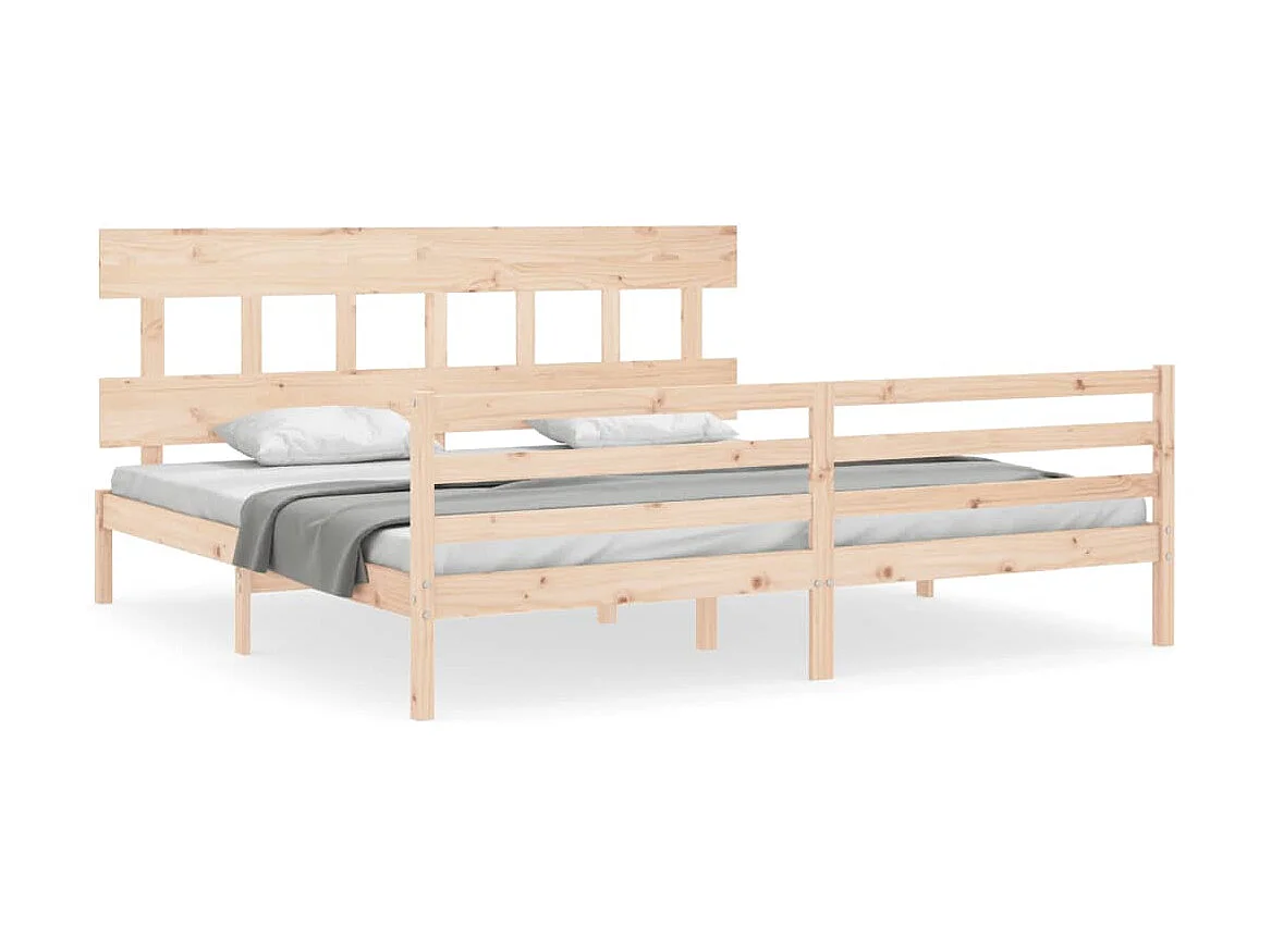 Lit-200x200 cm avec tête de lit bois massif EGGB80130