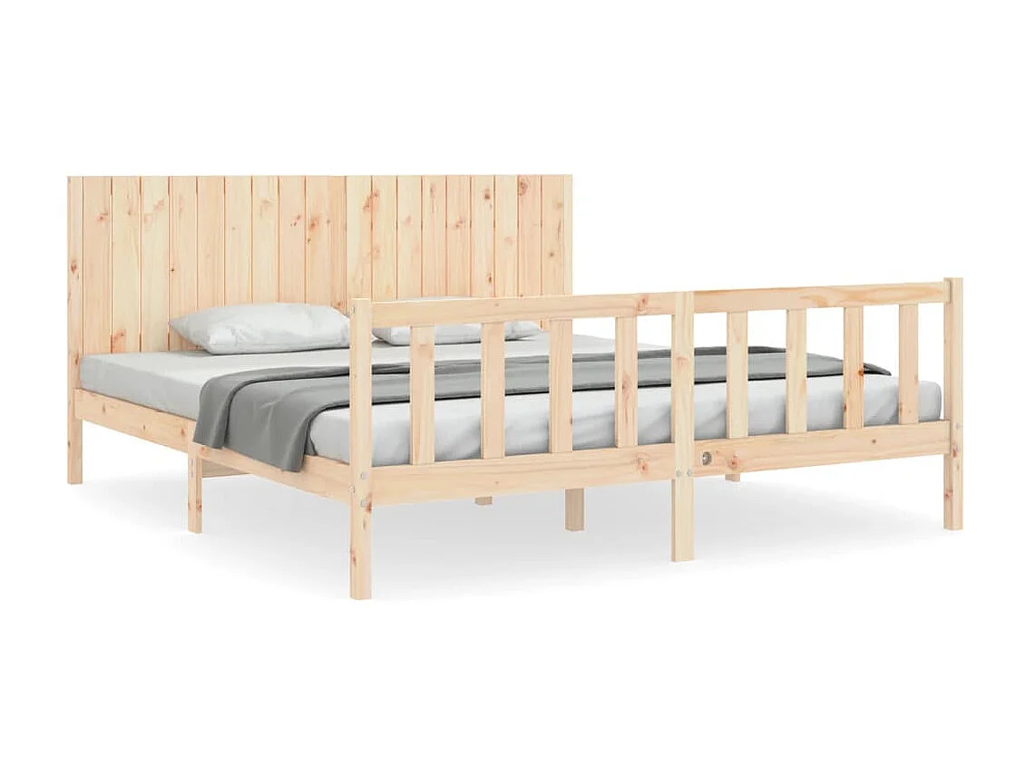 Bedframe met hoofdbord massief hout NL14326