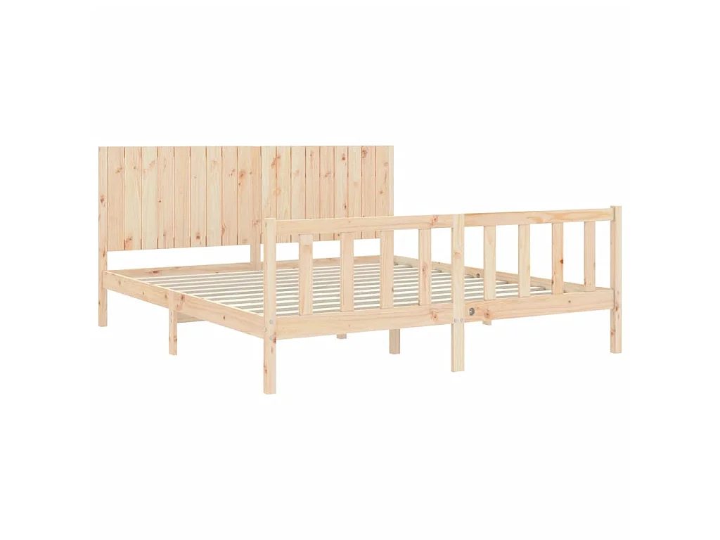 Lit-180x200 cm avec tête de lit super king bois massif EGGB62227