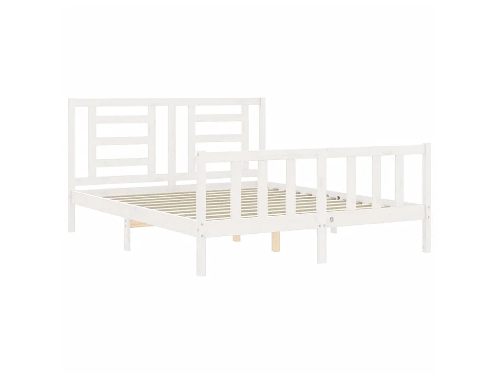 Cama com cabeceira 160x200 cm madeira maciça PT775221