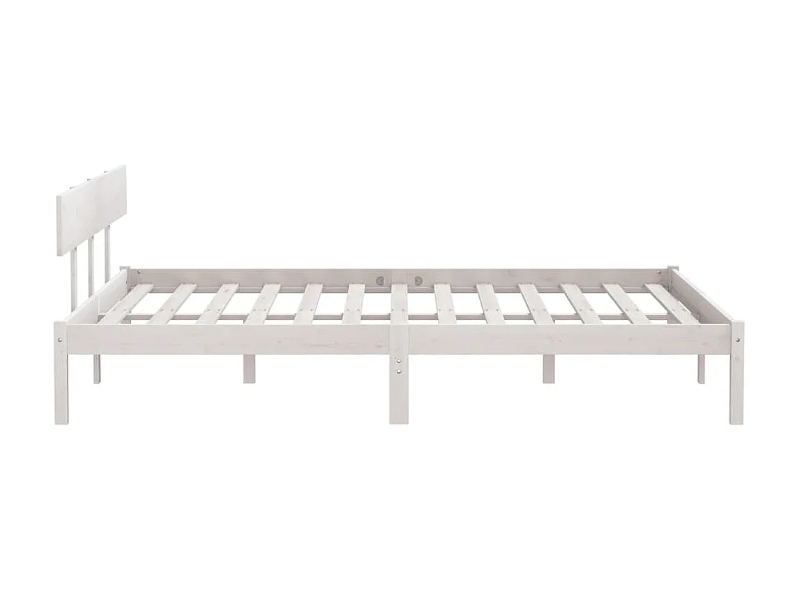 Cama 200x200 cm pinho maciço branco PT422246