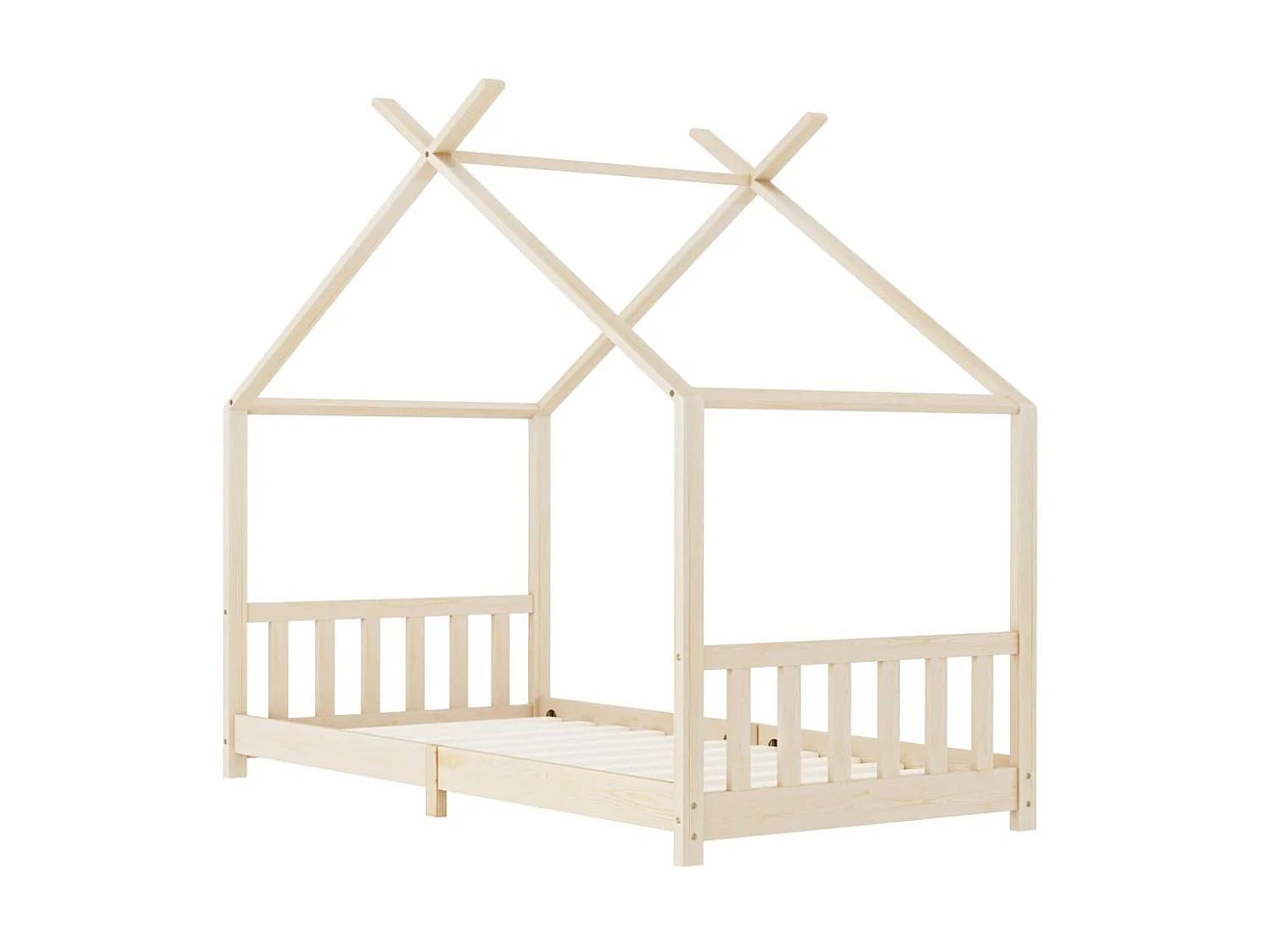Lit-90x200 cm d'enfant Bois de pin massif EGGB24754