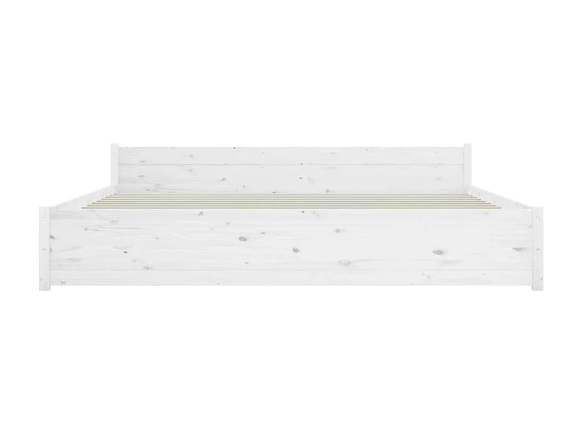 Lit-180x200 cm Blanc Bois massif Super King EGGB36470
