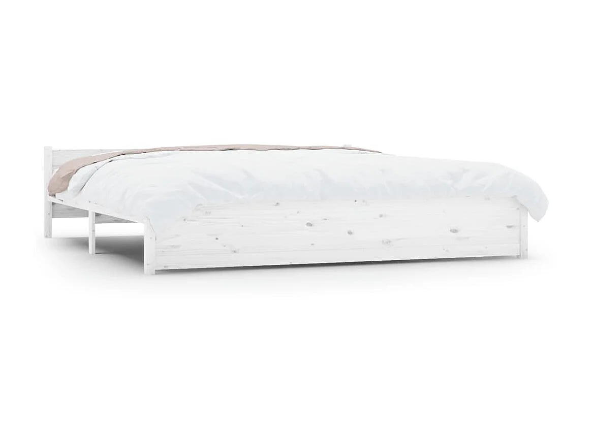 Lit-180x200 cm Blanc Bois massif Super King EGGB36470