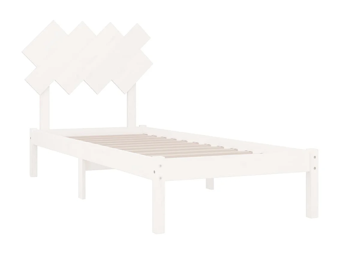 Lit-90x190 cm Blanc Simple Bois massif EGGB49925