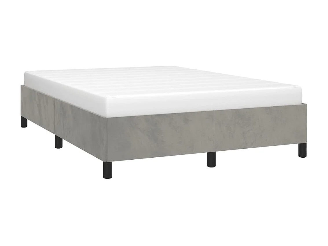 Lit-140x200 cm Gris clair Velours EGGB28754