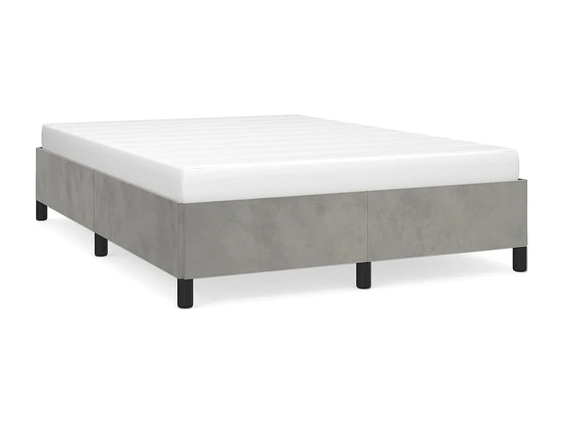 Lit-140x200 cm Gris clair Velours EGGB28754