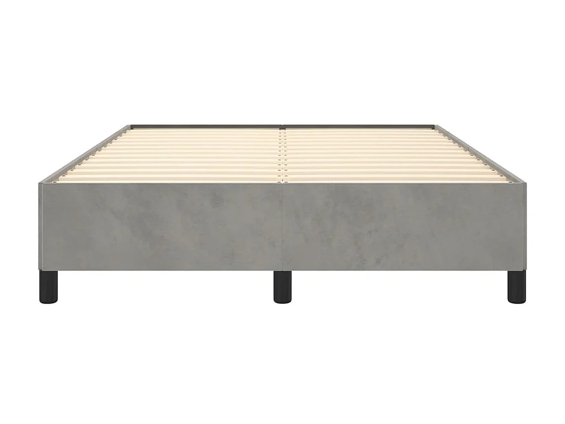 Lit-140x200 cm Gris clair Velours EGGB28754