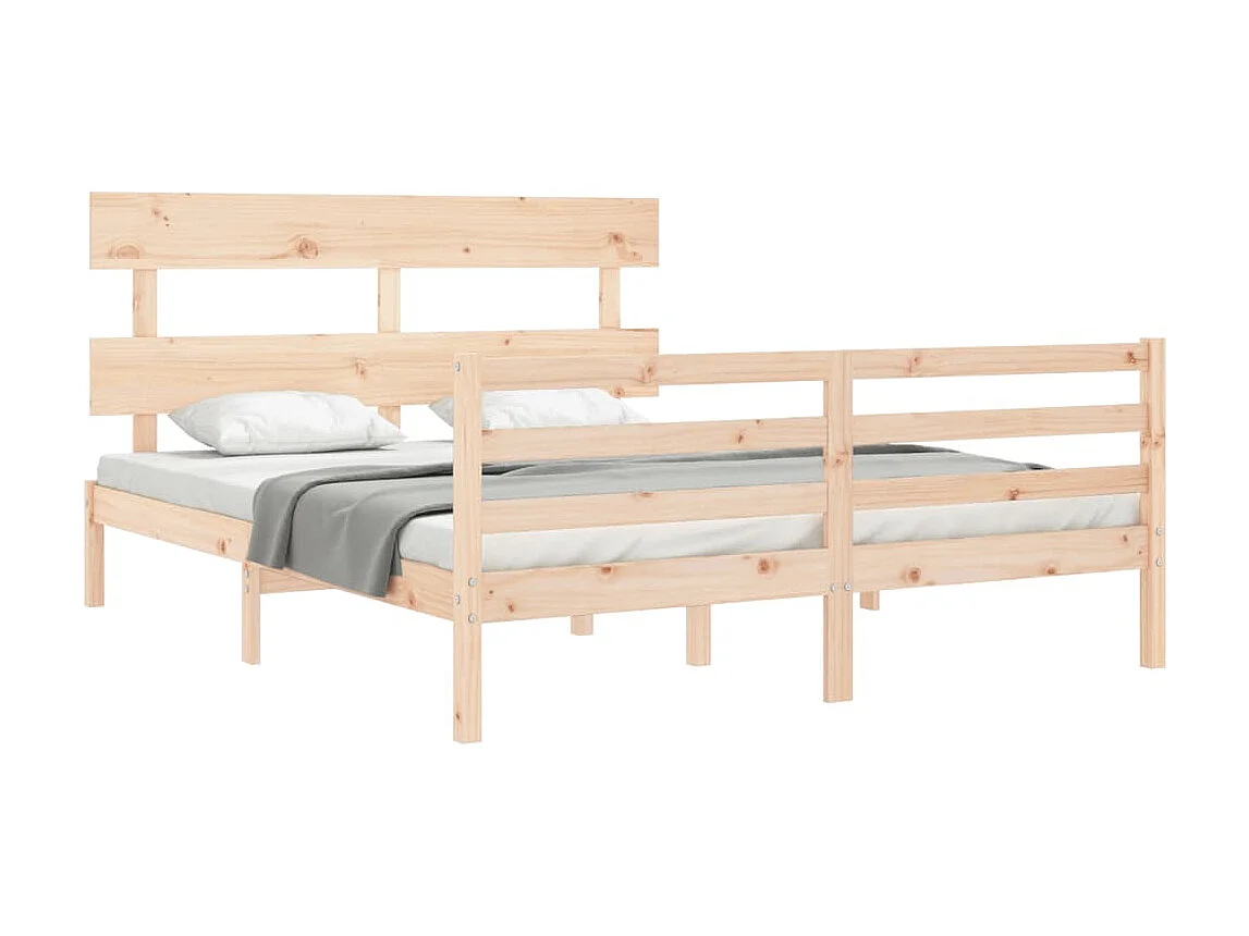 Lit-160x200 cm avec tête de lit bois massif EGGB20051
