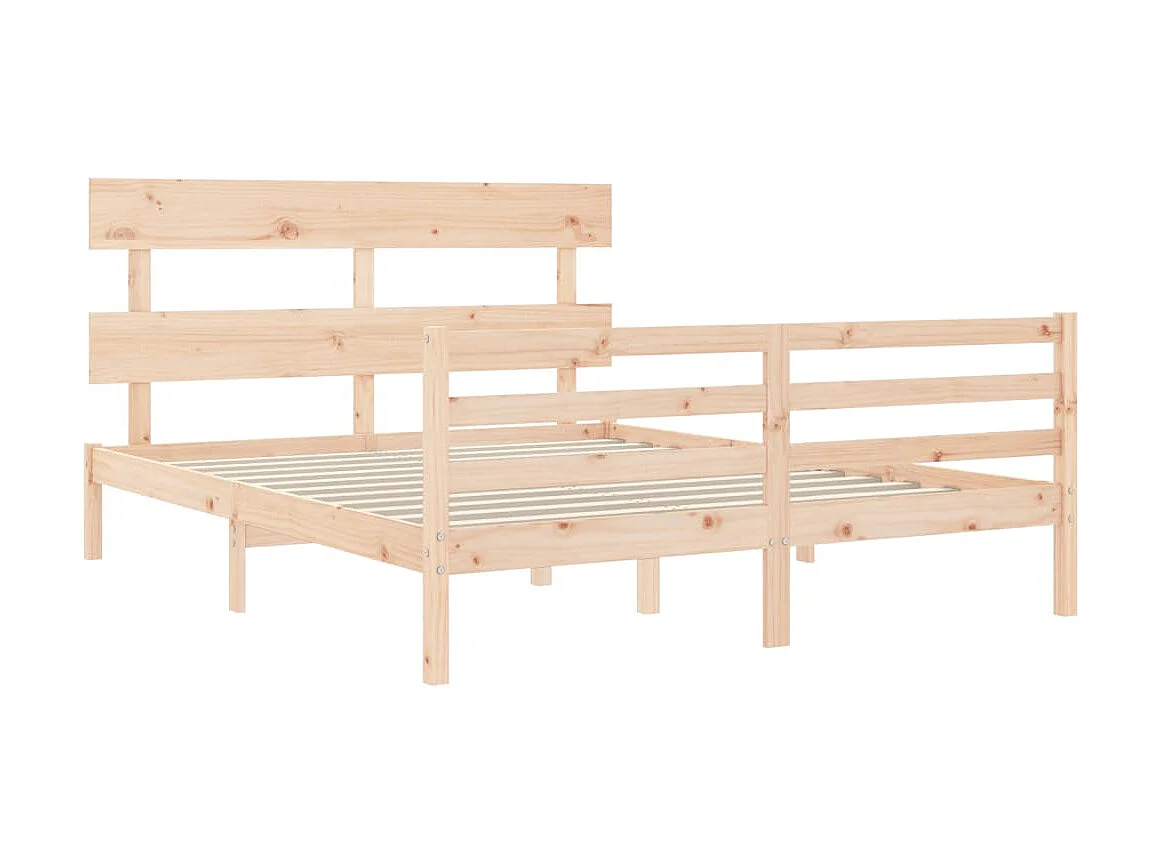 Lit-160x200 cm avec tête de lit bois massif EGGB20051