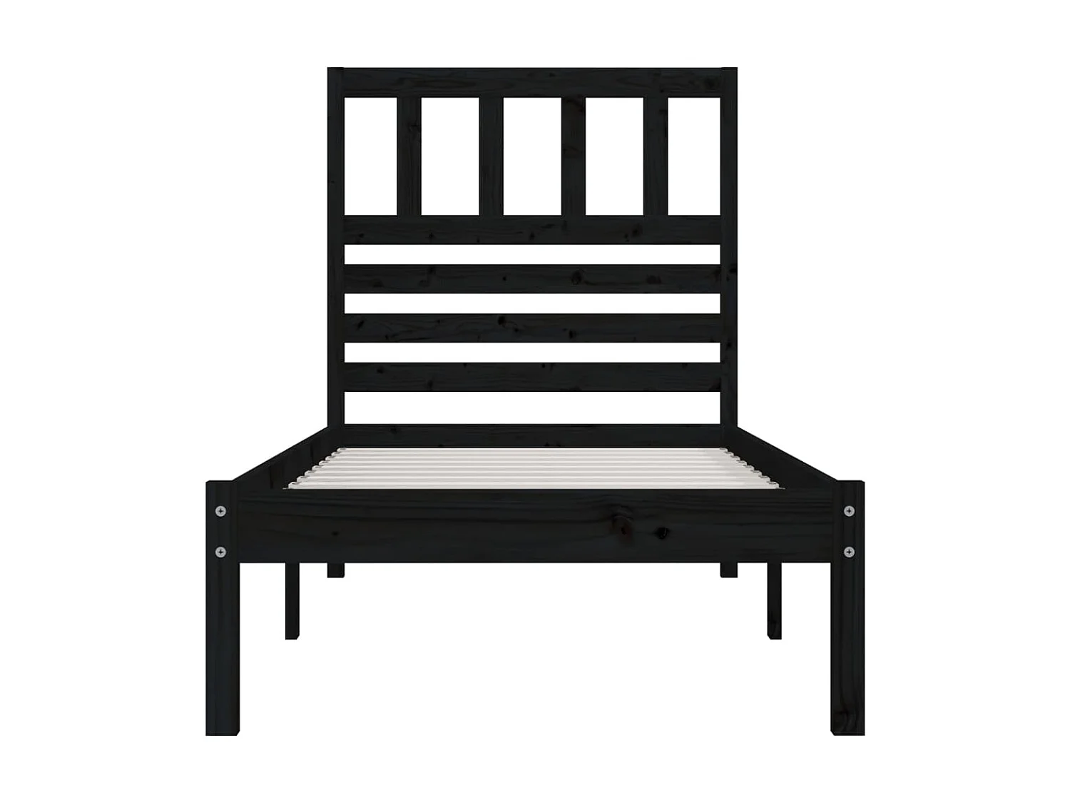 Lit-100x200 cm Noir Bois de pin massif EGGB64485