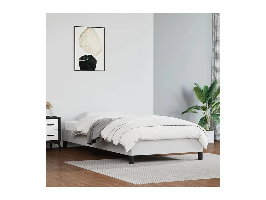 Lit-90x200 cm Blanc Similicuir EGGB63535