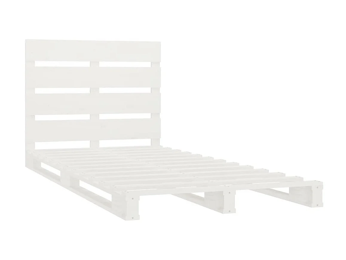 Lit-75x190 cm Blanc Bois pin massif Petit simple EGGB33280