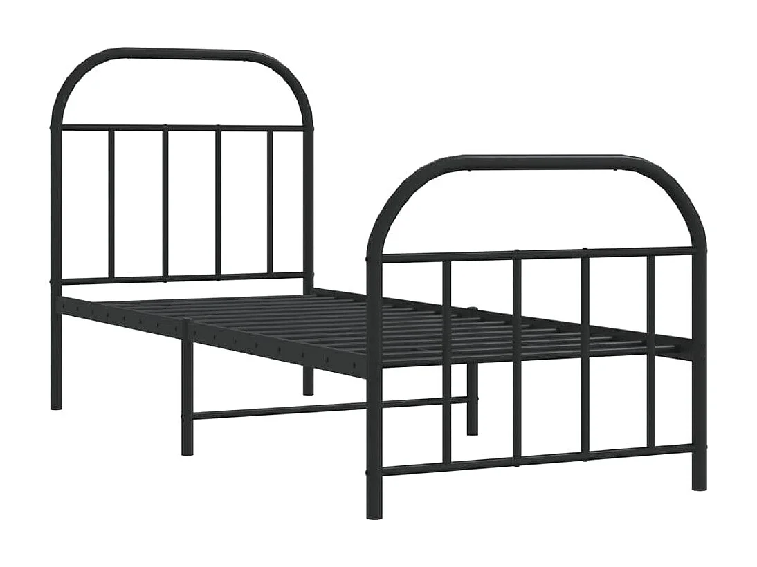 Cama com cabeceira e pés 75x190 cm metal preto PT525645