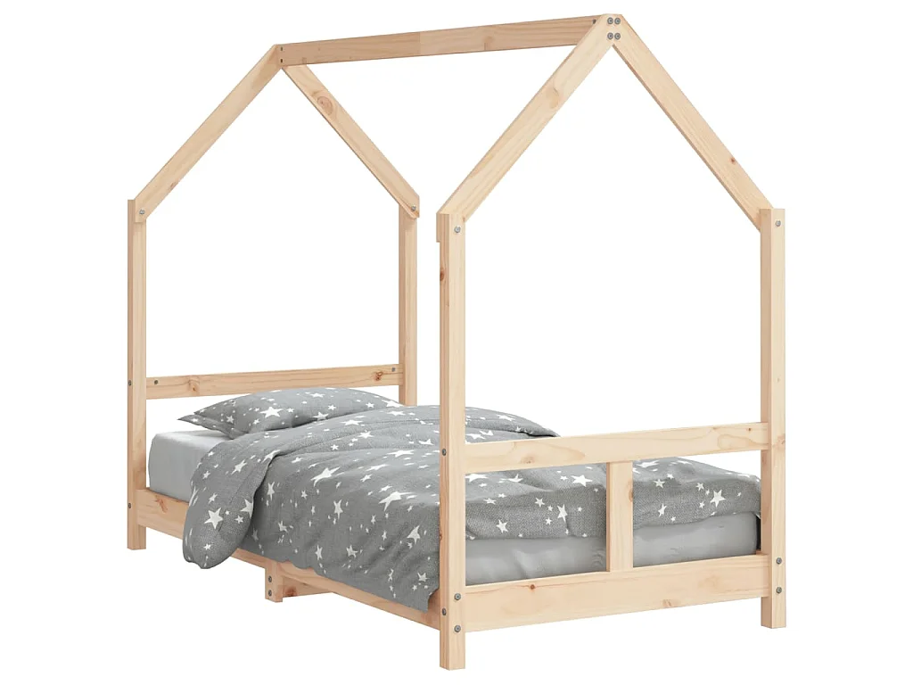 Lit-80x160 cm pour enfant bois de pin massif EGGB37100