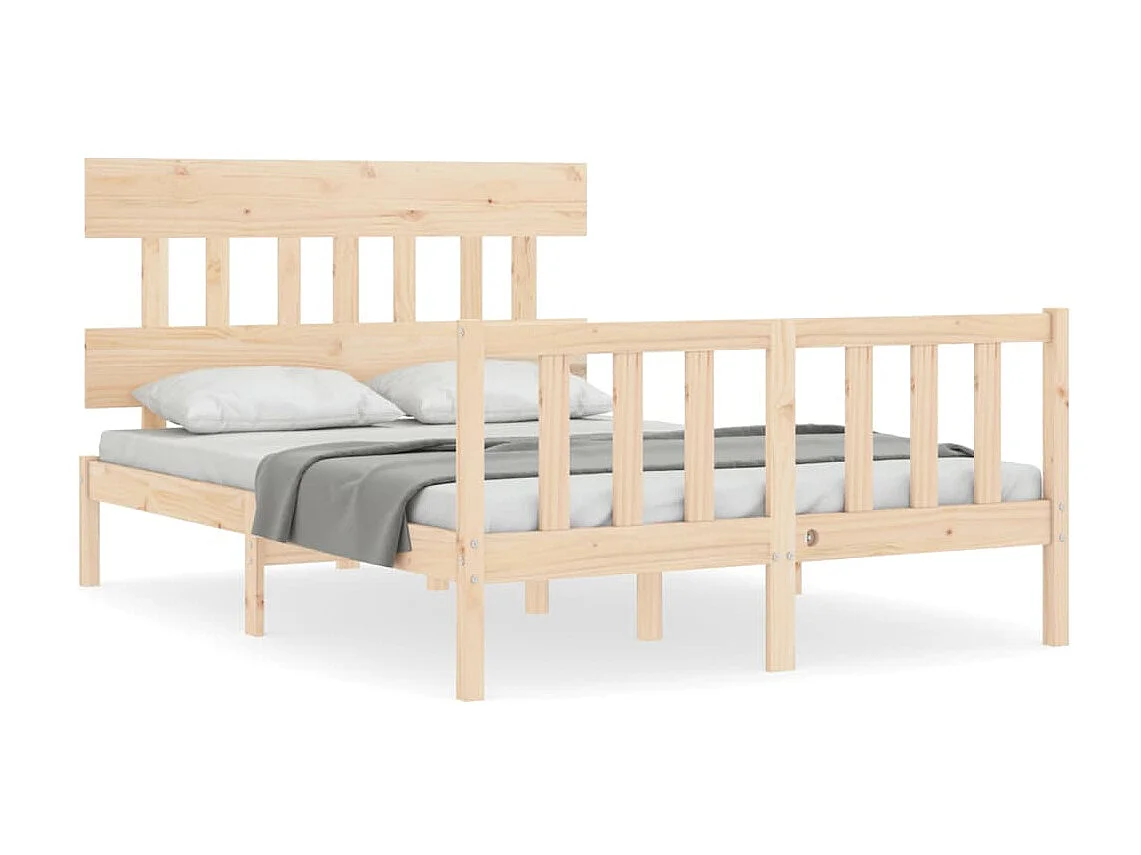 Lit-120x190 cm avec tête de lit petit double bois massif EGGB23716