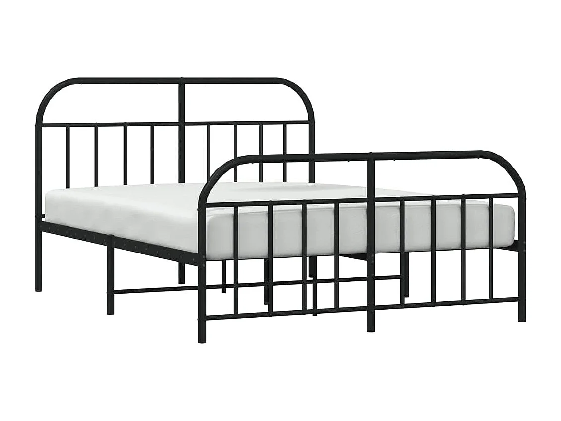 Cama com cabeceira e pés 180x200 cm metal preto PT654040