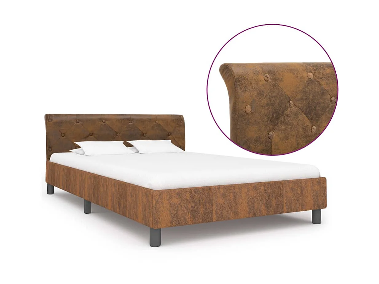 Bedframe kunstsuède bruin 120x200 cm NL29716