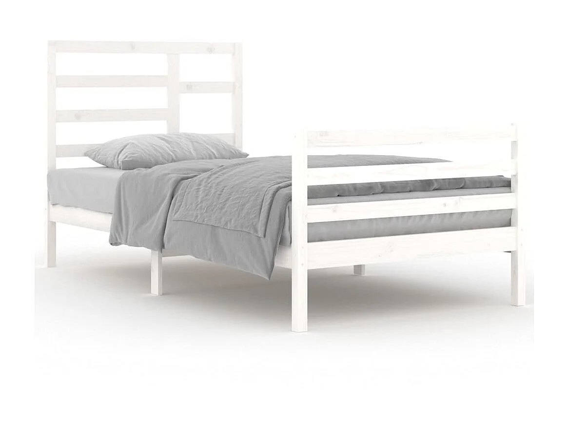 Cama 100x200 cm madeira maciça branco PT998107