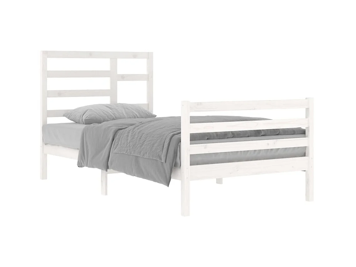 Cama 100x200 cm madeira maciça branco PT998107