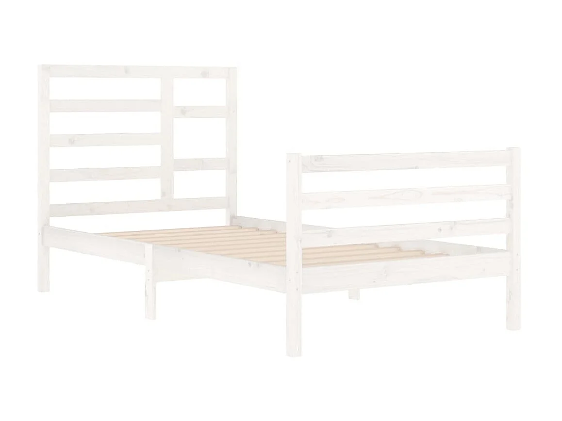 Cama 100x200 cm madeira maciça branco PT998107