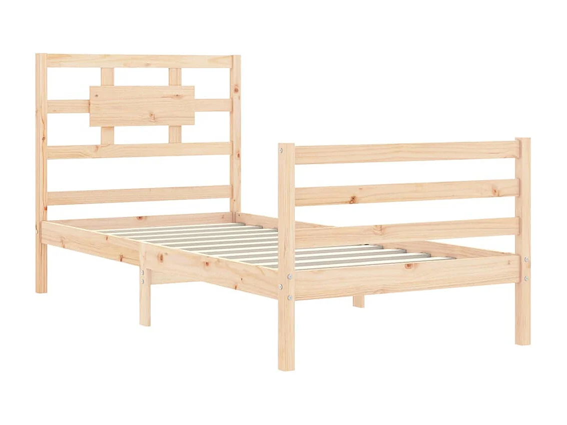 Cama com cabeceira 90x200 cm madeira maciça PT783985