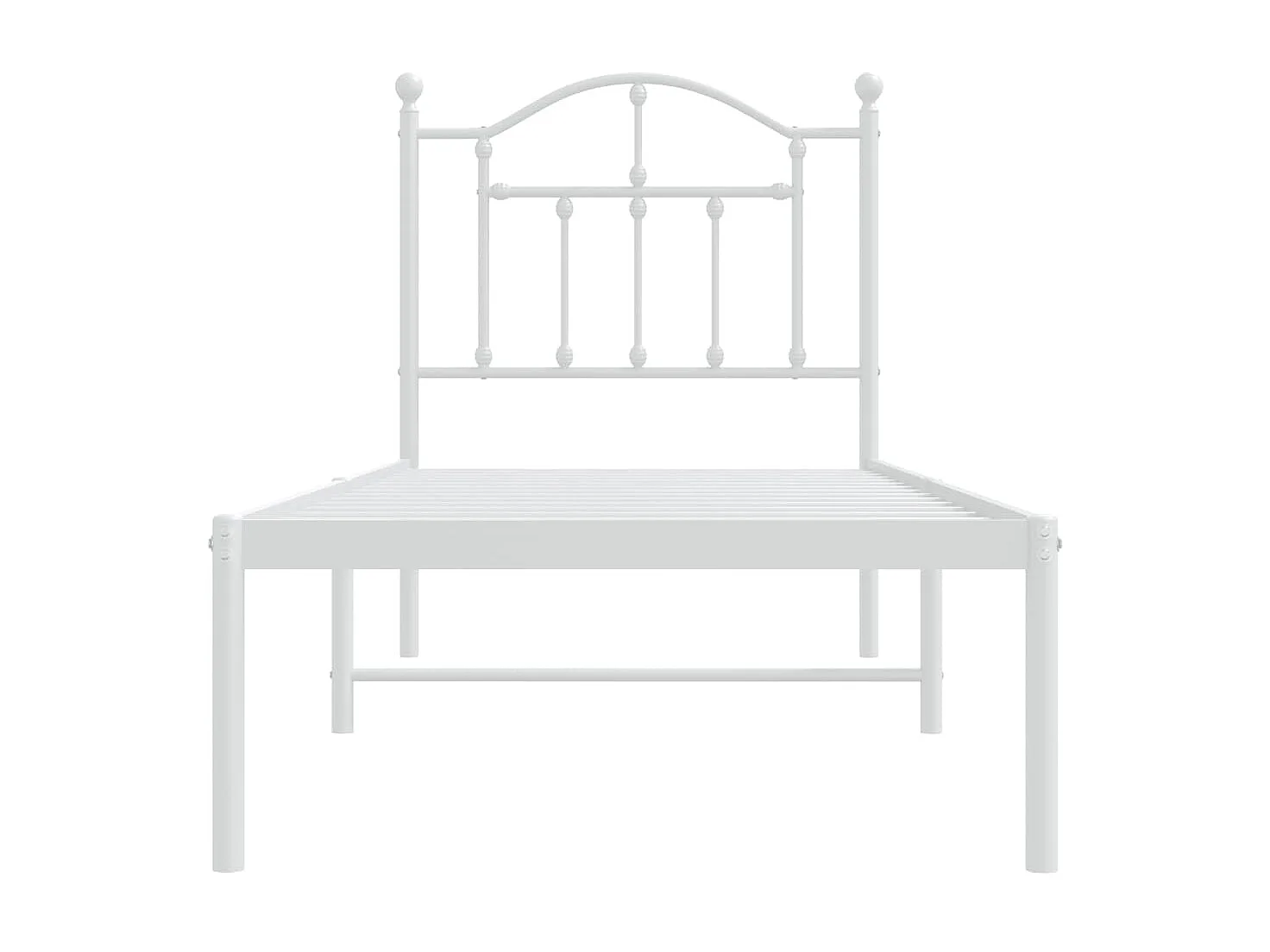 Lit-75x190 cm métal avec tête de lit blanc EGGB84342