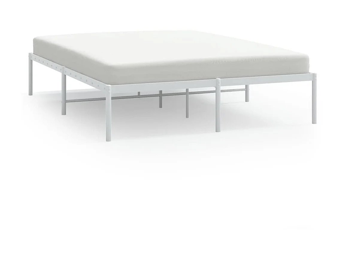 Cama 140x190 cm metal branco PT616512