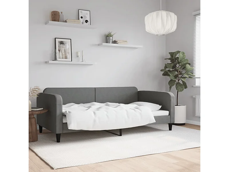 Tagesbett,Sofabett Dunkelgrau 100x200 cm Stoff -gkd14545