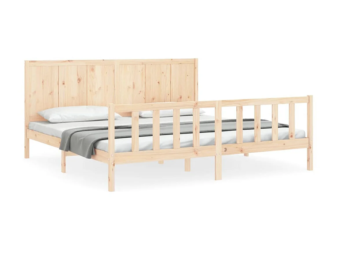 Lit-200x200 cm avec tête de lit bois massif EGGB78691