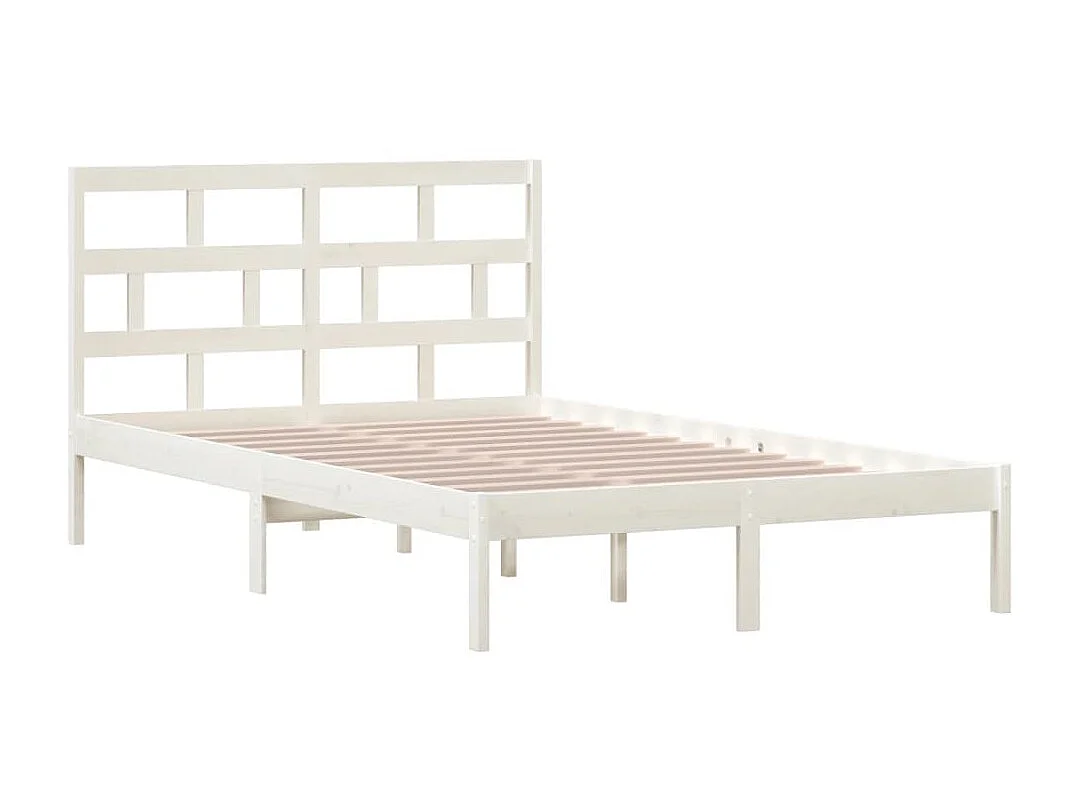 Lit-120x200 cm Blanc Bois de pin massif EGGB75481