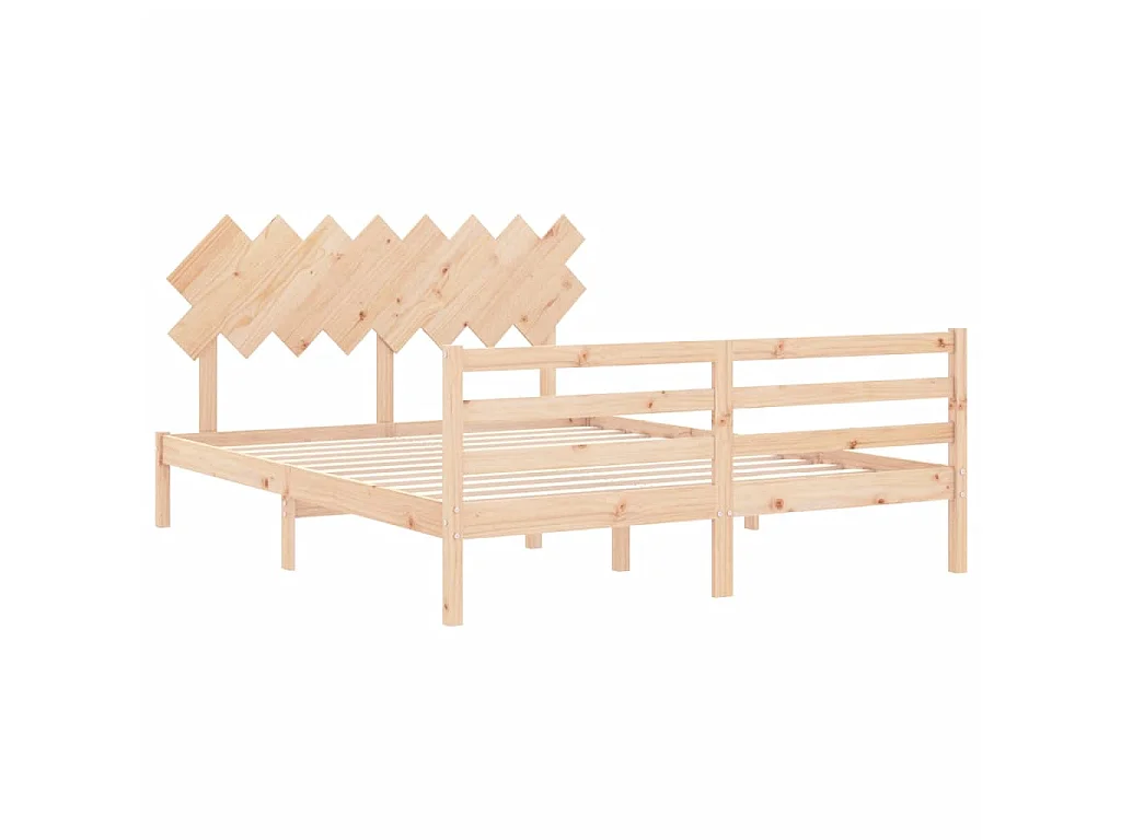 Lit-160x200 cm avec tête de lit bois massif EGGB67211