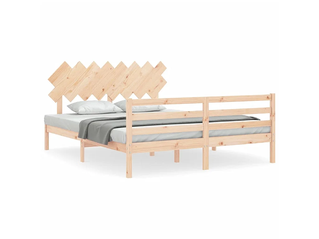 Lit-160x200 cm avec tête de lit bois massif EGGB67211