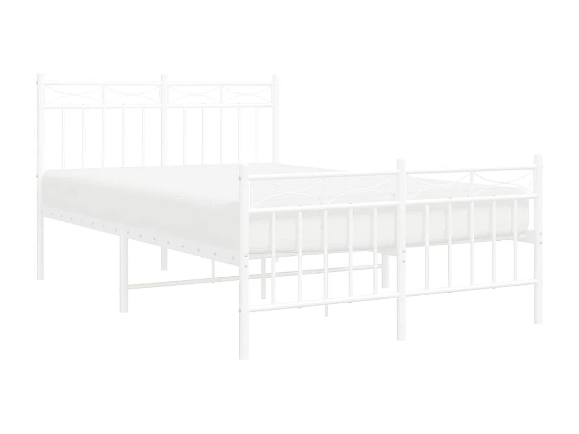 Cama com cabeceira e pés 120x200 cm metal branco PT477940