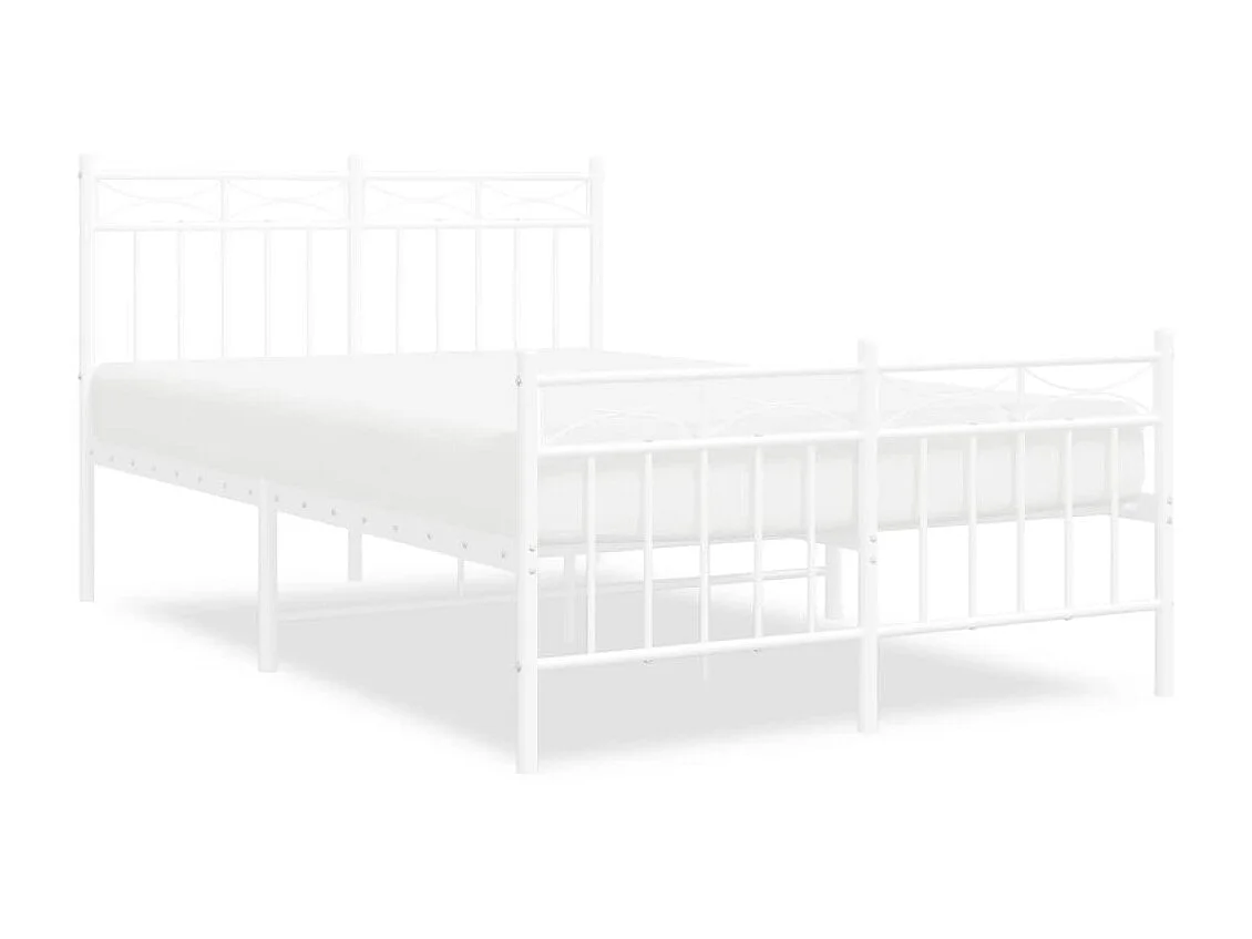 Bedframe met hoofd- en voeteneinde metaal wit 120x200 cm NL55502