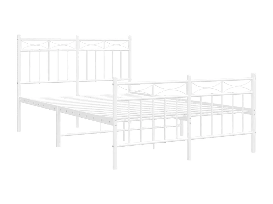 Bedframe met hoofd- en voeteneinde metaal wit 120x200 cm NL55502