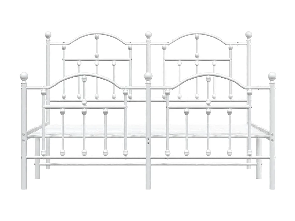 Lit-135x190 cm métal avec tête de lit/pied de lit blanc EGGB28021