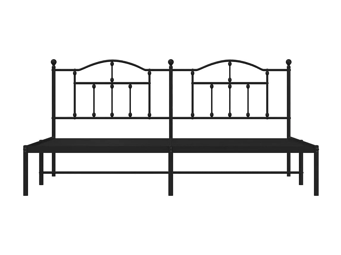 Lit-200x200 cm métal avec tête de lit noir EGGB74448