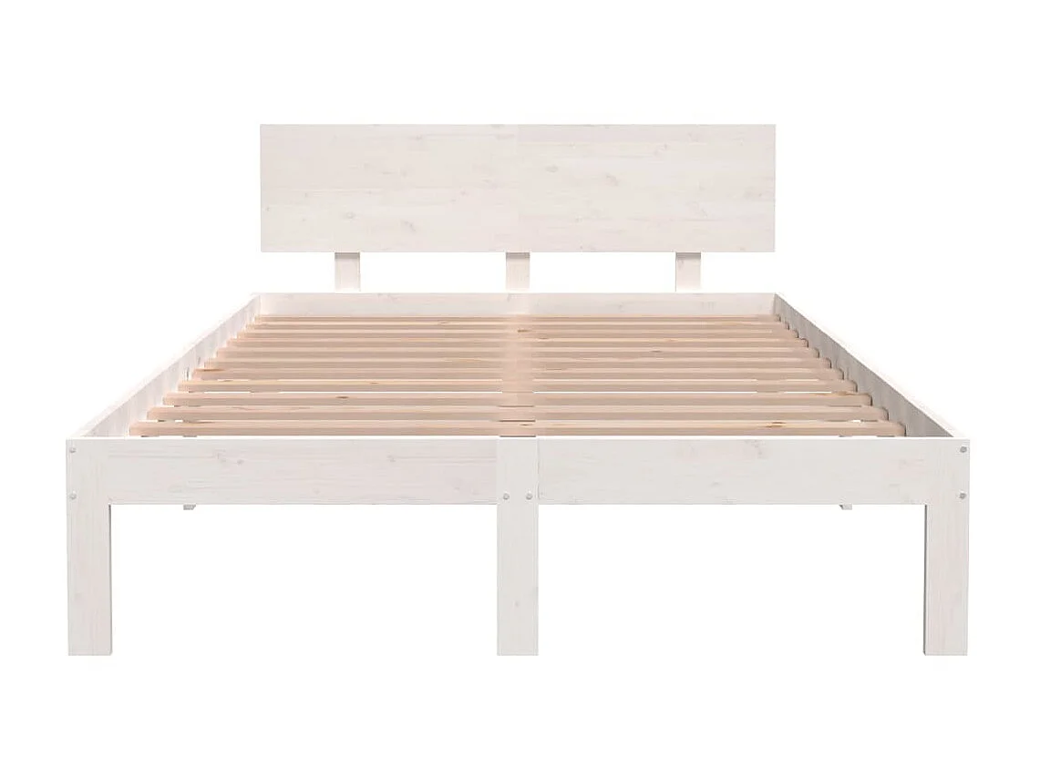 Lit-120x200 cm Blanc Bois de pin massif EGGB80838