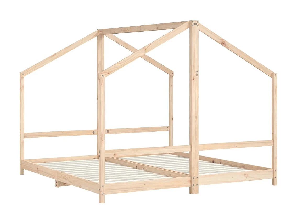 Kinderbedframe 2x(90x190) cm massief grenenhout NL14058