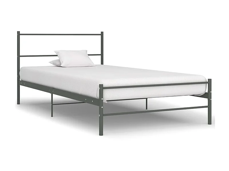 Cama 90x200 cm metal cinzento PT344732