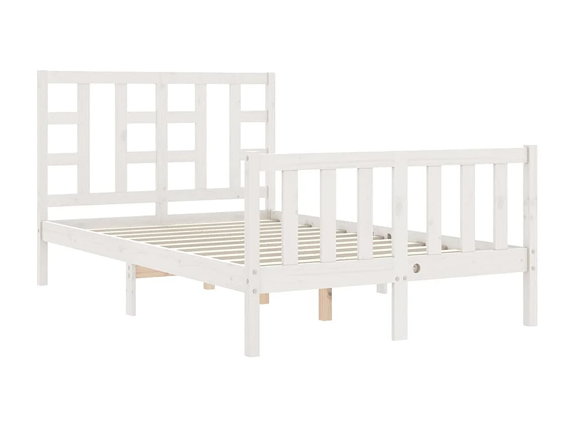 Lit-120x200 cm avec tête de lit blanc bois massif EGGB12754